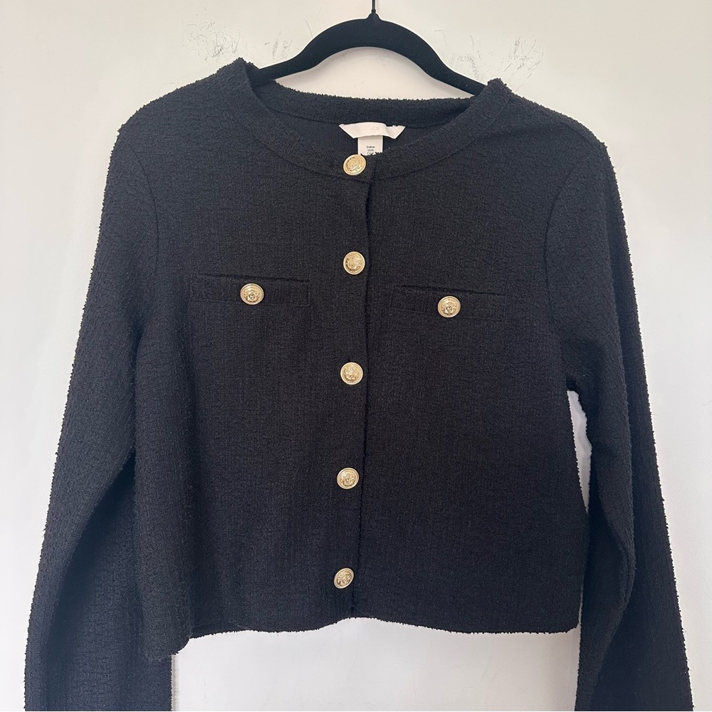H&M Black Cardigan with Gold Buttons - Picture 3 of 9